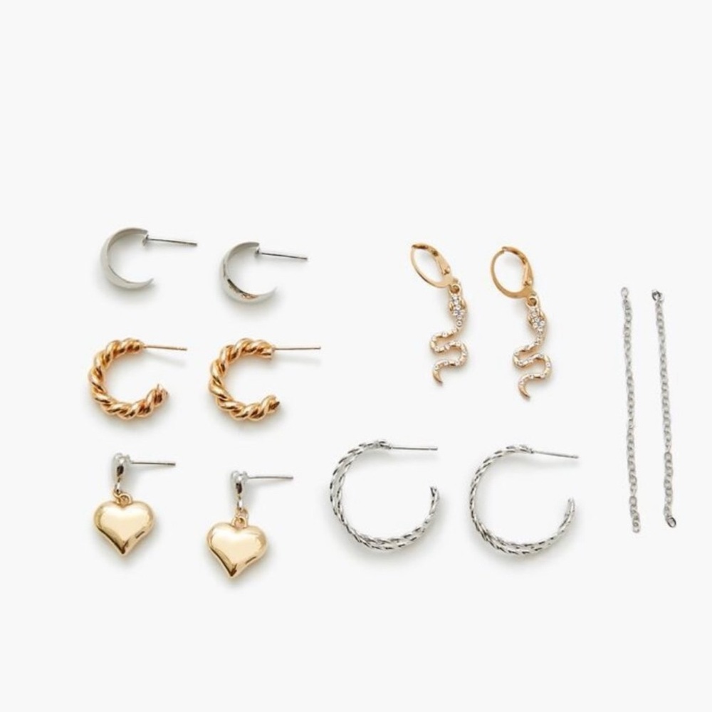 Snake Drop & Hoop Gold and Silver Earring Collection